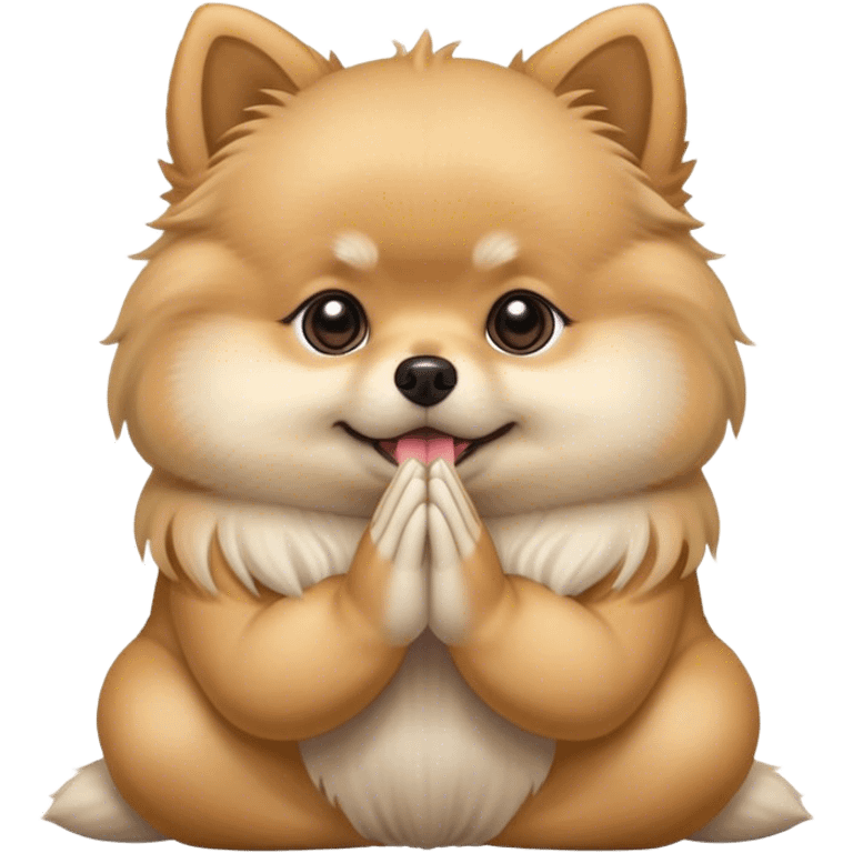 Pomeranian praying emoji