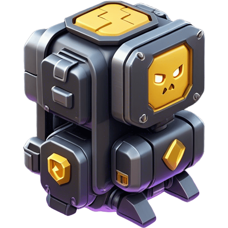 Clash of Clans aesthetic: Cinematic Playful 3D Isometric Jetpack Emoji, rendered in a 3D vector-style similar to standard emojis with minimal shading and bold, simplified shapes. A compact, distinct form with signature details, softly glowing with a futuristic sci-fi warfare charm. Simplified yet unmistakably iconic, highly detailed and consistent, glowing with a soft radiance and high shine. Stylized with a touch of high-tech brilliance and a soft glowing outline, capturing the essence of a beloved gaming relic with a friendly, playful manner! emoji