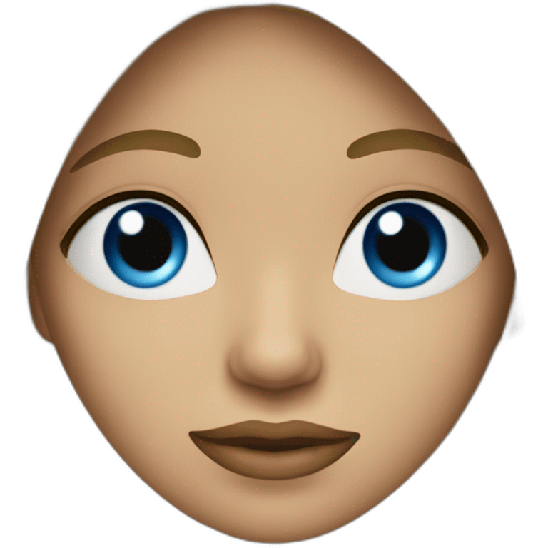 mujer con pelo negro largo ojos azules piel blanca  emoji