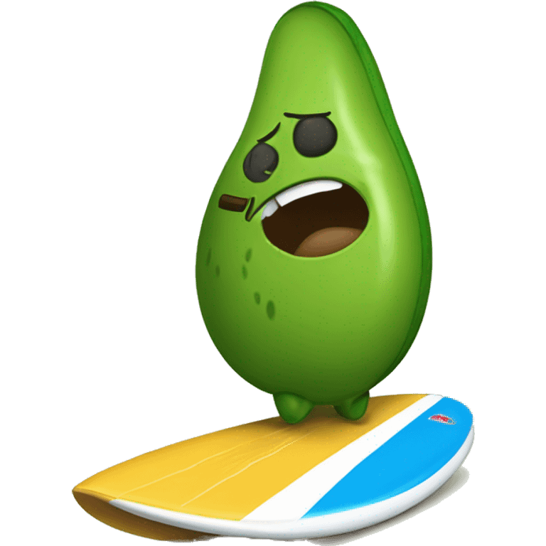 Aguacate en una tabla de surf emoji