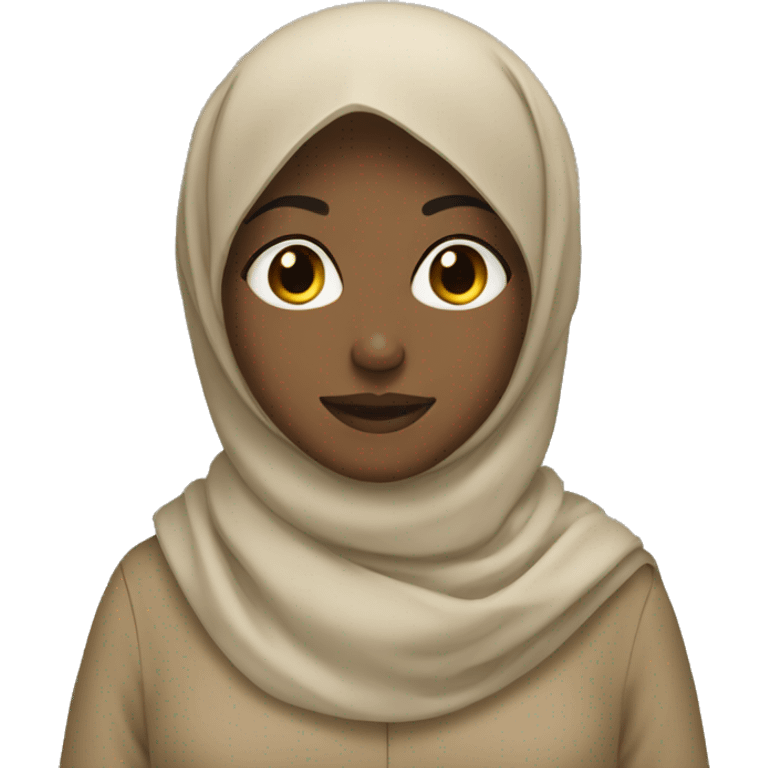 Girl wearing beige hijab emoji