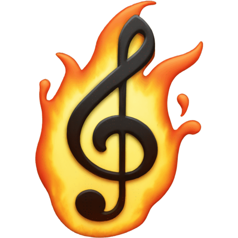 Music symbol with flames emoji