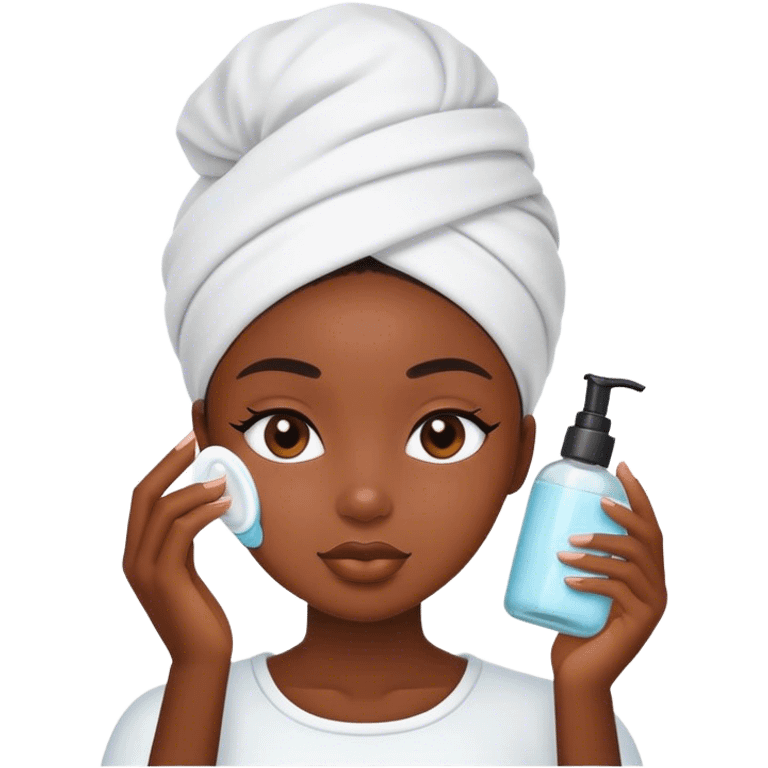 Black girl doing skin care emoji