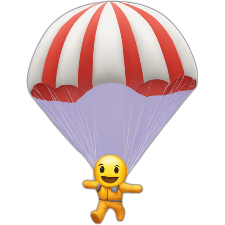 Squelette qui saute en parachute emoji