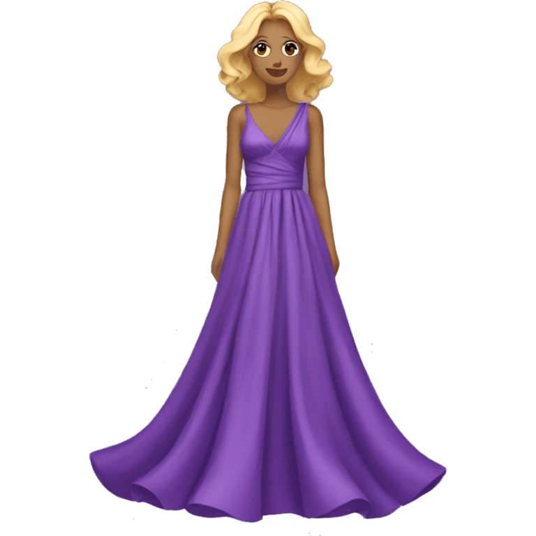 Long purple gown dress emoji