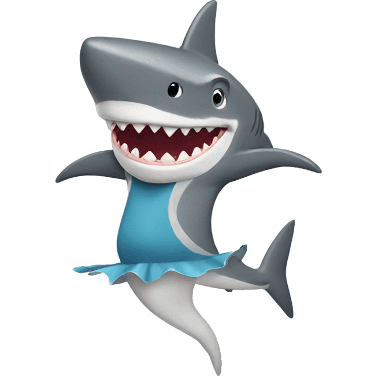 a shark with ballet cothes emoji