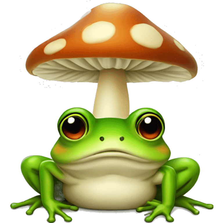 Frog with a mushroom hat emoji