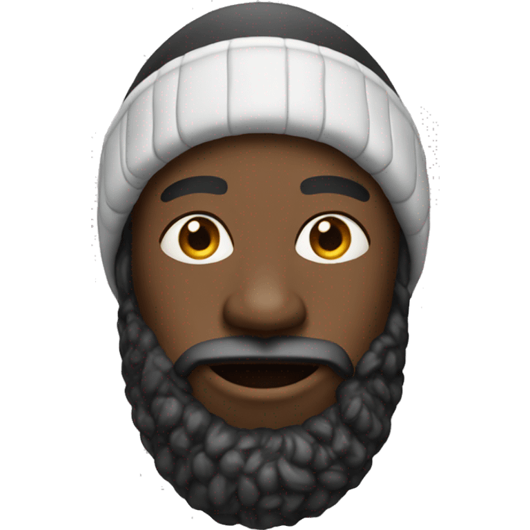 Black man with ski mas emoji