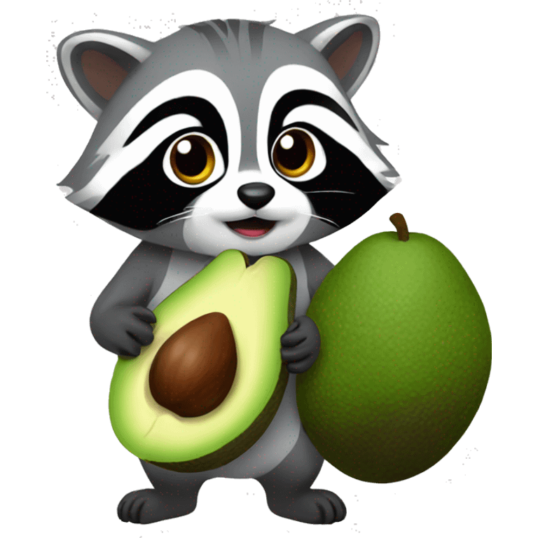 racoon with avocado emoji