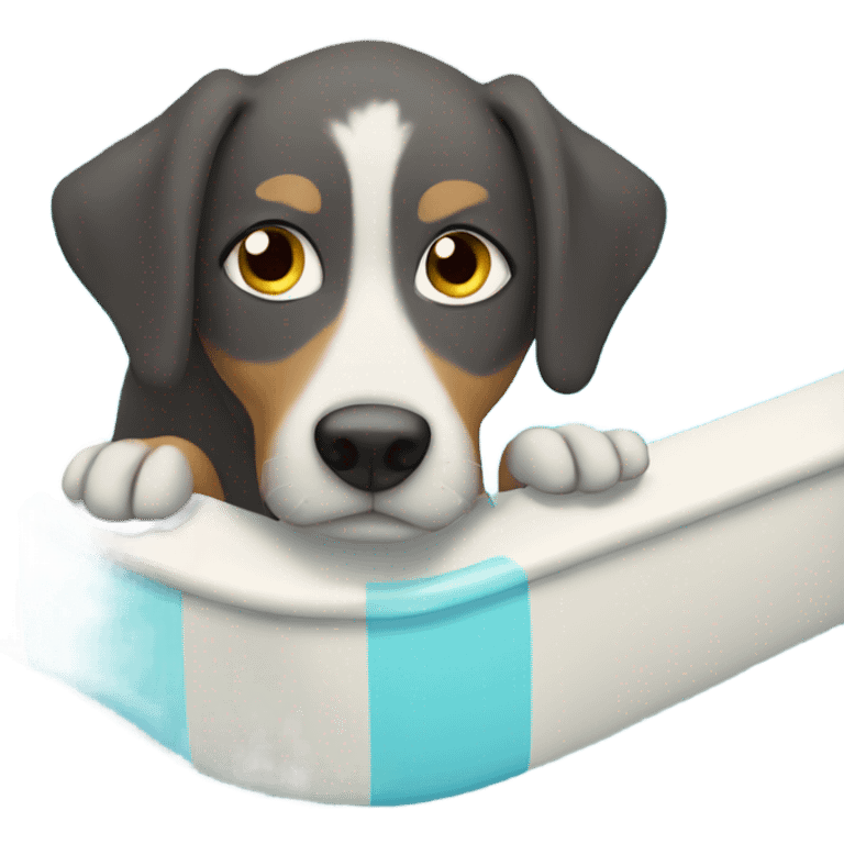 Bluey the Dog in a pool emoji