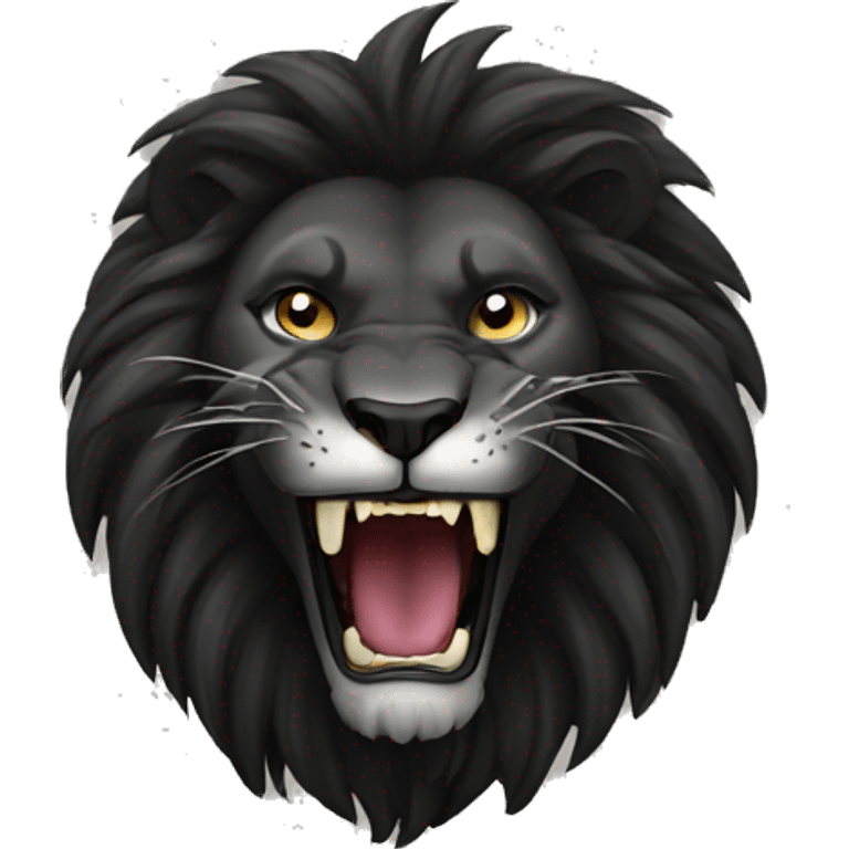 roaring black lion emoji