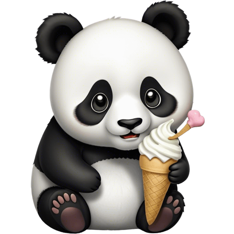 Panda eating ice cream emoji