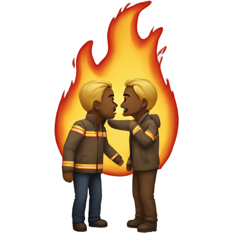 Two fires kissing emoji