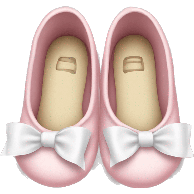 baby pink ballerina slippers with a white bow emoji