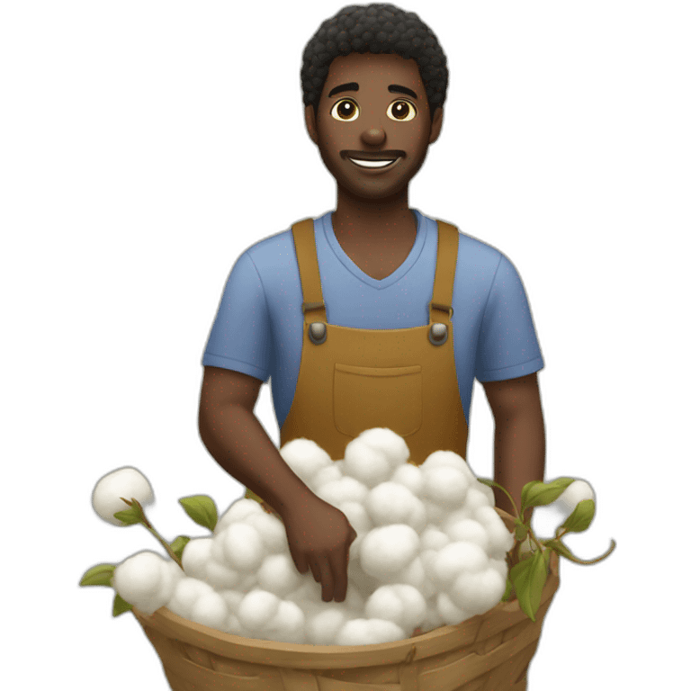 black guy harvesting cotton emoji