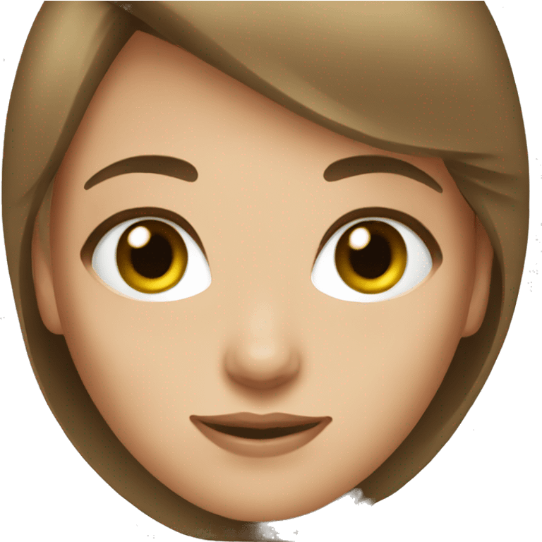 Girl green eyes short brown hair emoji