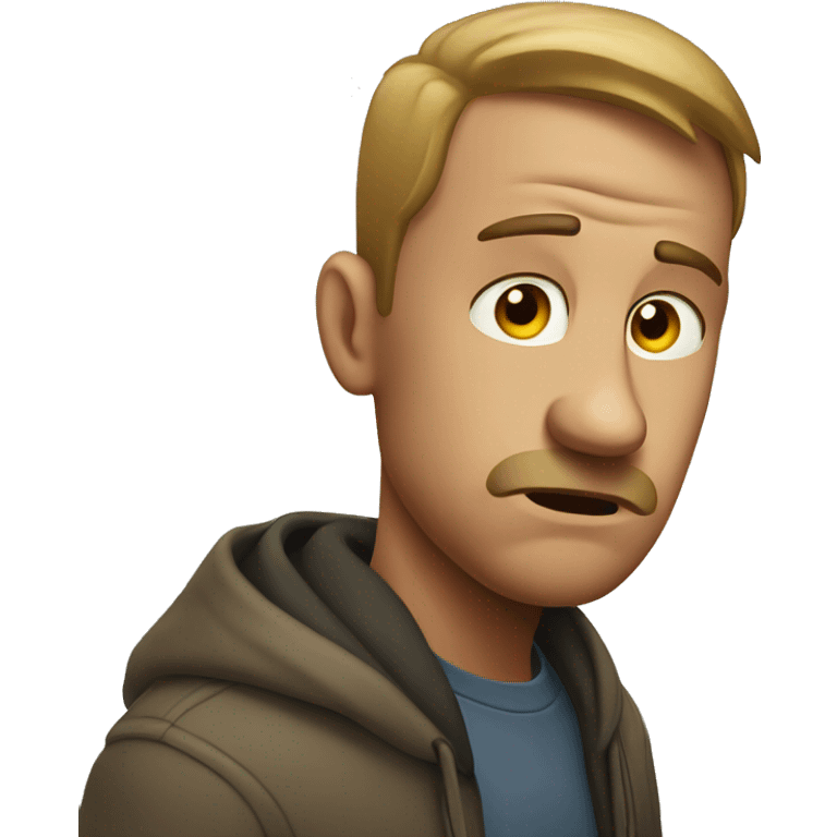 a troubled man emoji