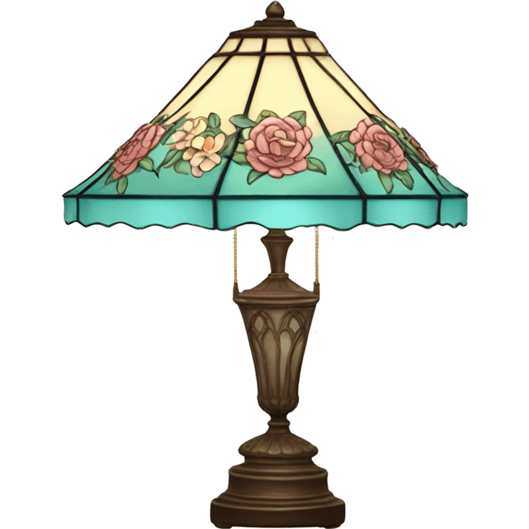 Tiffany lamp with flowers emoji