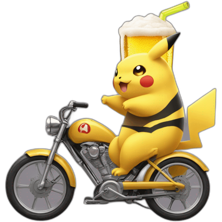 Pikatchu drink beer bike emoji