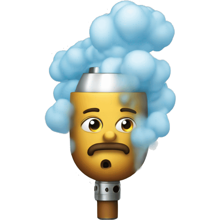 puffing a vape emoji