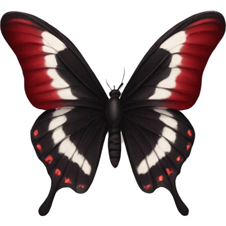 Butterfly with dark red and black wings emoji