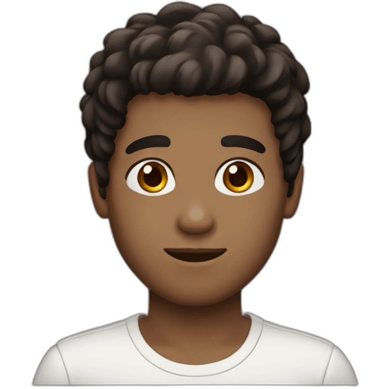 long straight brown-black hair boy, white, with brown eyes, and a little bit of beard emoji