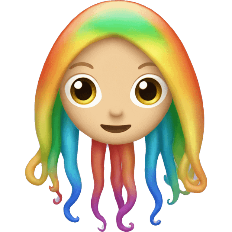 Rainbow squid with blonde long hair  emoji