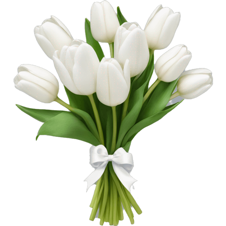 white tulip bouquet  emoji