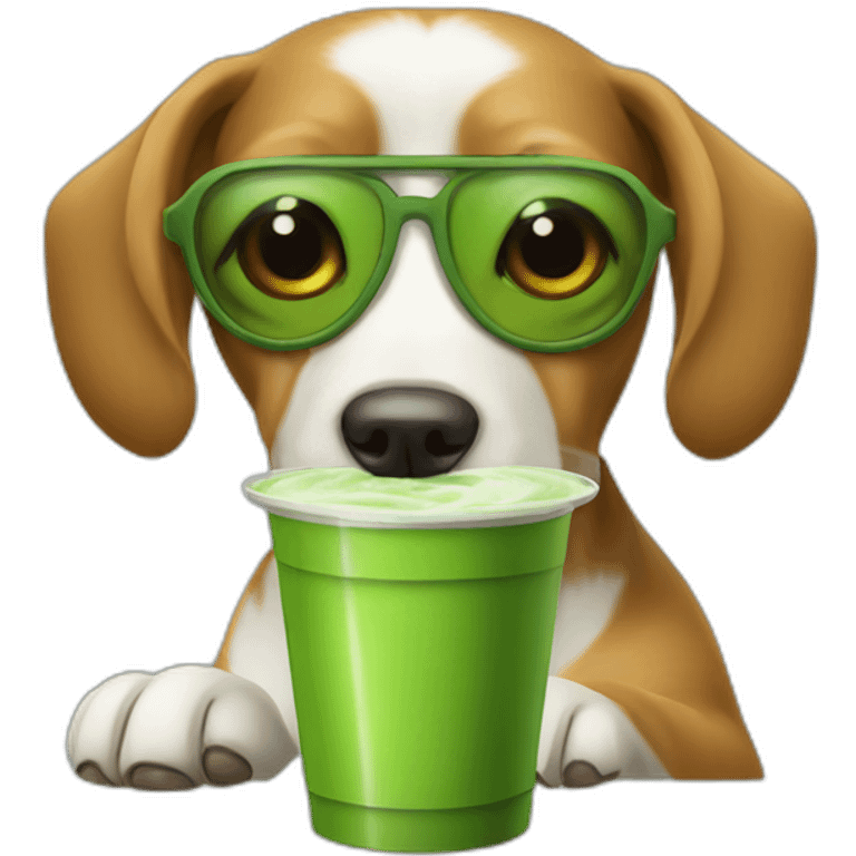 Incognito dog drink matcha emoji