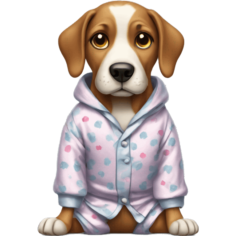 Dog wearing pajamas emoji