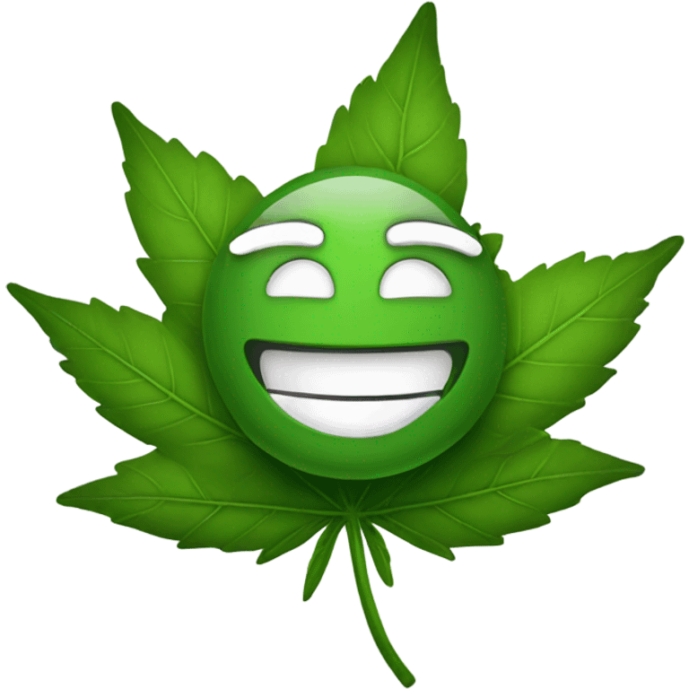 Weed leaf laughing emoji emoji