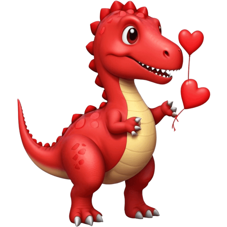 dinosaur holding hearts emoji