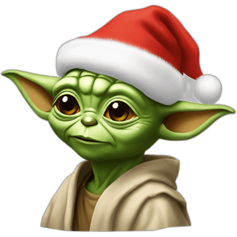 yoda in santa hat emoji