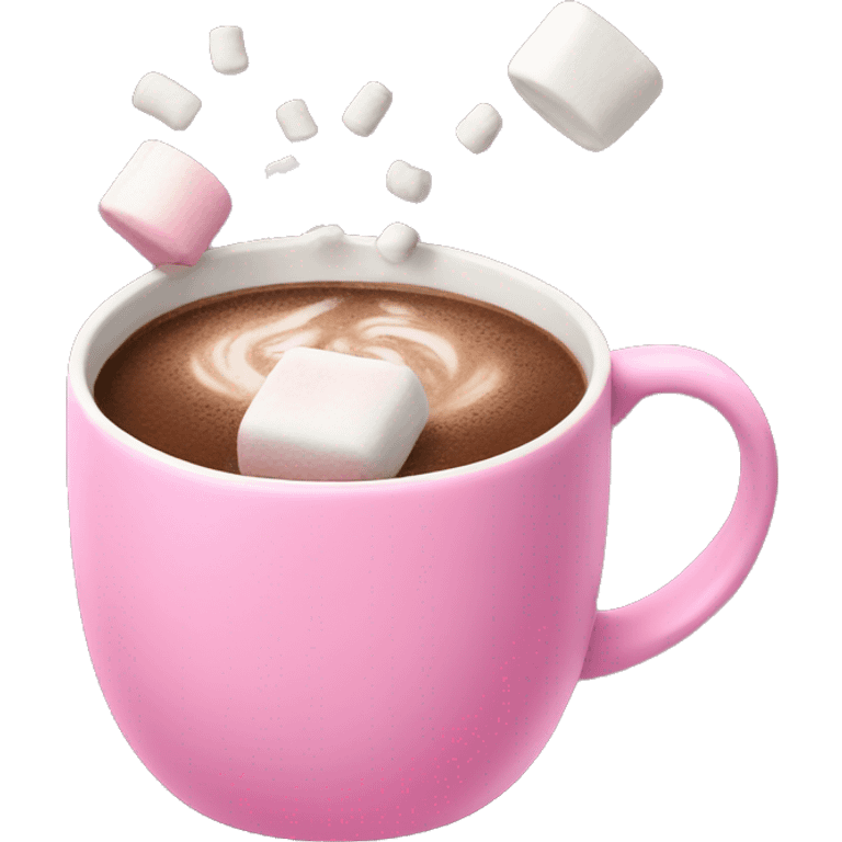 hot chocolate + marshmallows + pink mug emoji