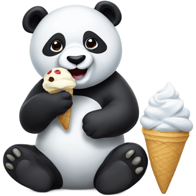 Panda eating ice cream emoji