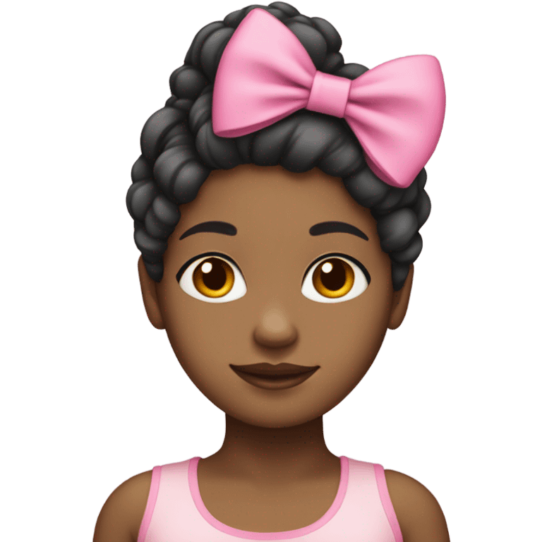 Light skin black girl with pink bow  emoji