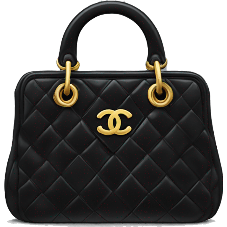 Black classic Chanel handbag  emoji