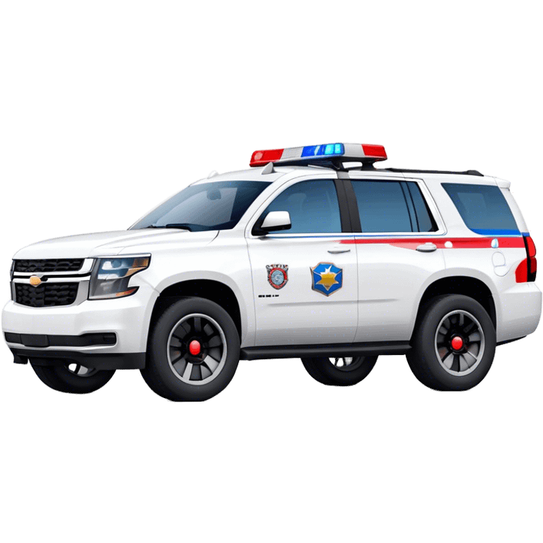 Emergency Response SUV - Chevrolet Tahoe (Model Year: 2021) (Iconic colour: White with red/blue sirens) emoji