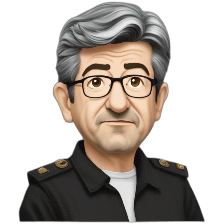 jean-luc melenchon habille en terroriste du hamas emoji