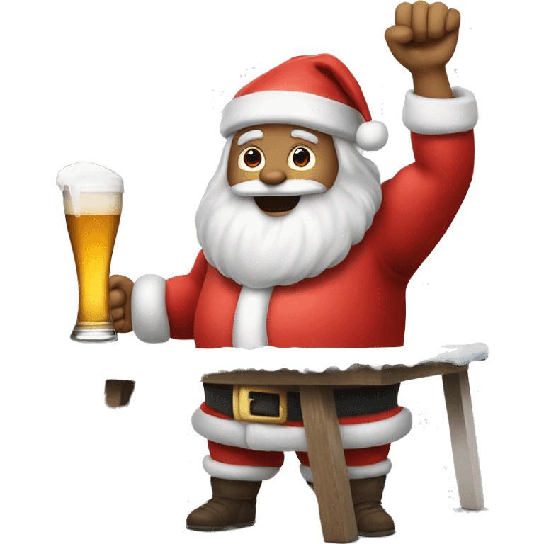 Santa playing beer pong emoji