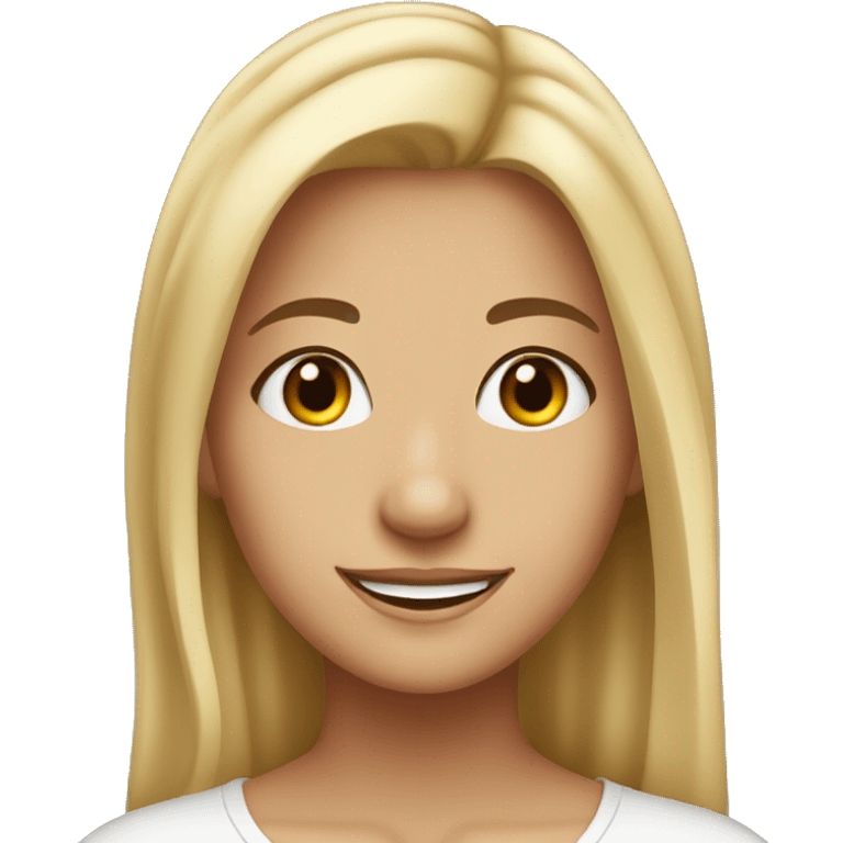 Dirty blonde girl with brown eyes pretty smiling emoji