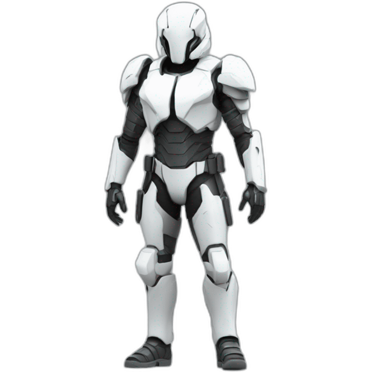 futuristic white Phantom squad armored full body emoji