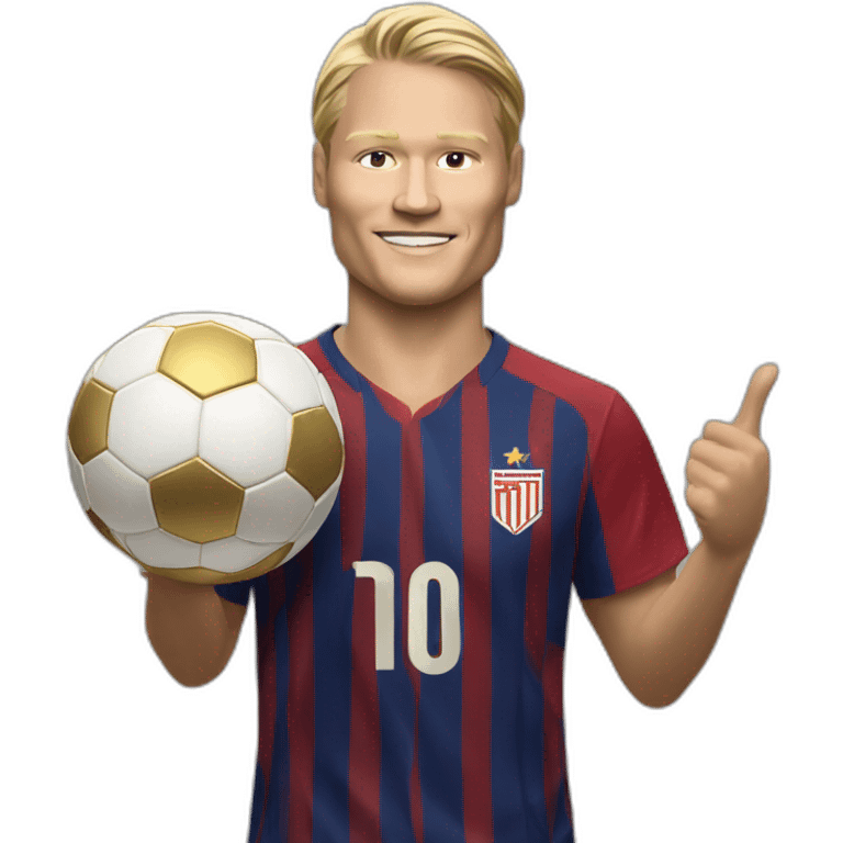 Haaland avec un ballon d'or emoji