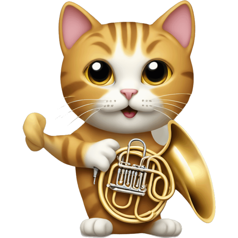 cat playing french horn  emoji