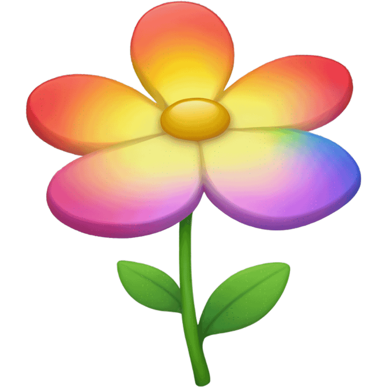 Rainbow flower with white face emoji