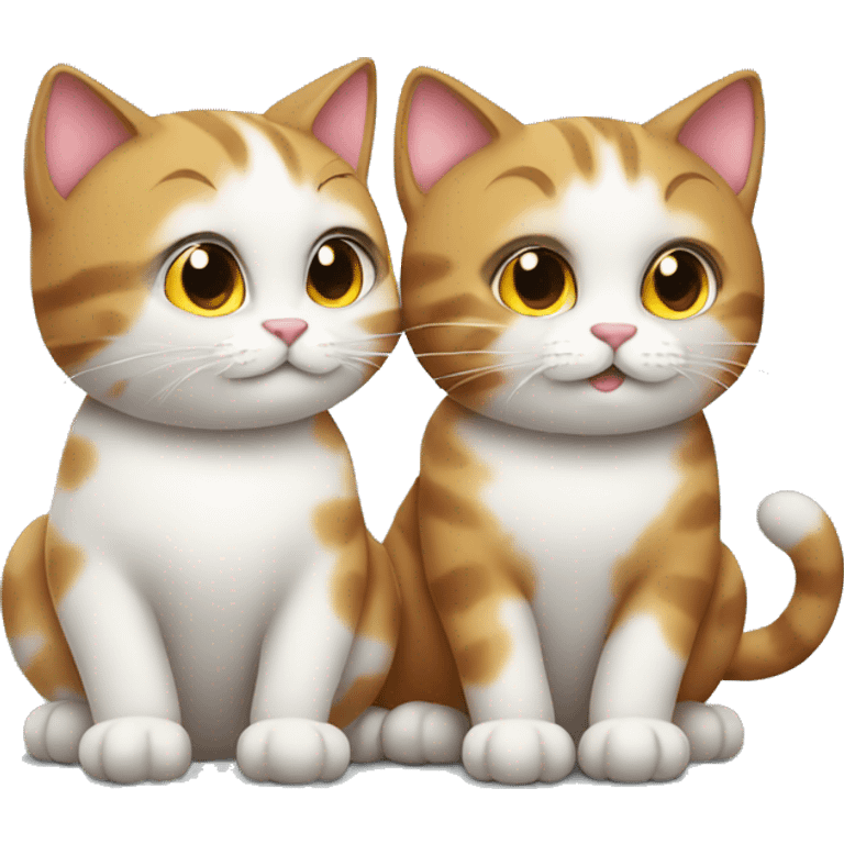 two cats in love emoji