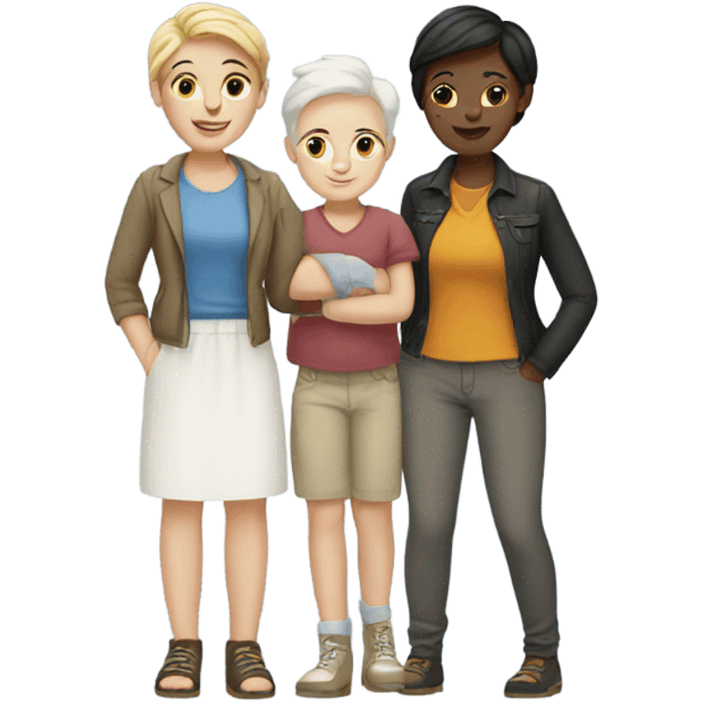 white lesbian family  emoji