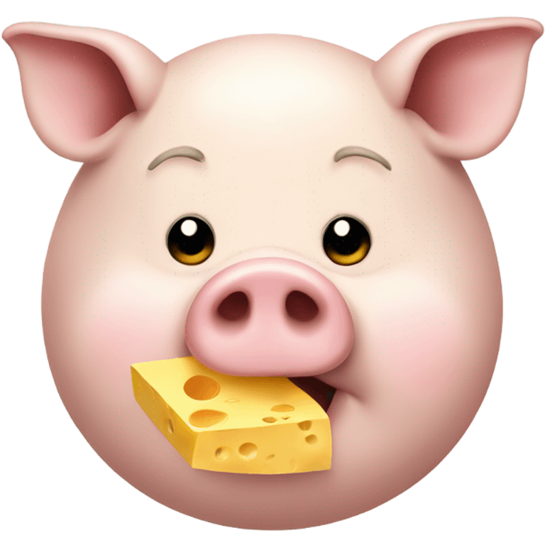 Fat pig eating cheese emoji