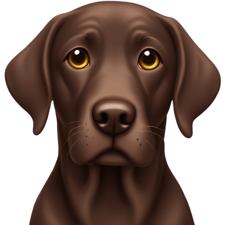 Chocolate lab, purple hearts emoji