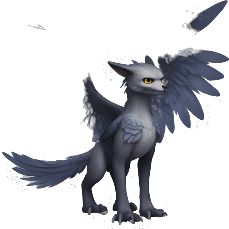 cool edgy winged animal hybrid full body emoji